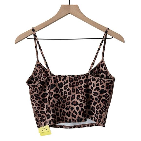 NEW Summersalt The Midi Sports Bra Tank Top Caramel Riad Leopard Size 12 - Picture 2 of 4